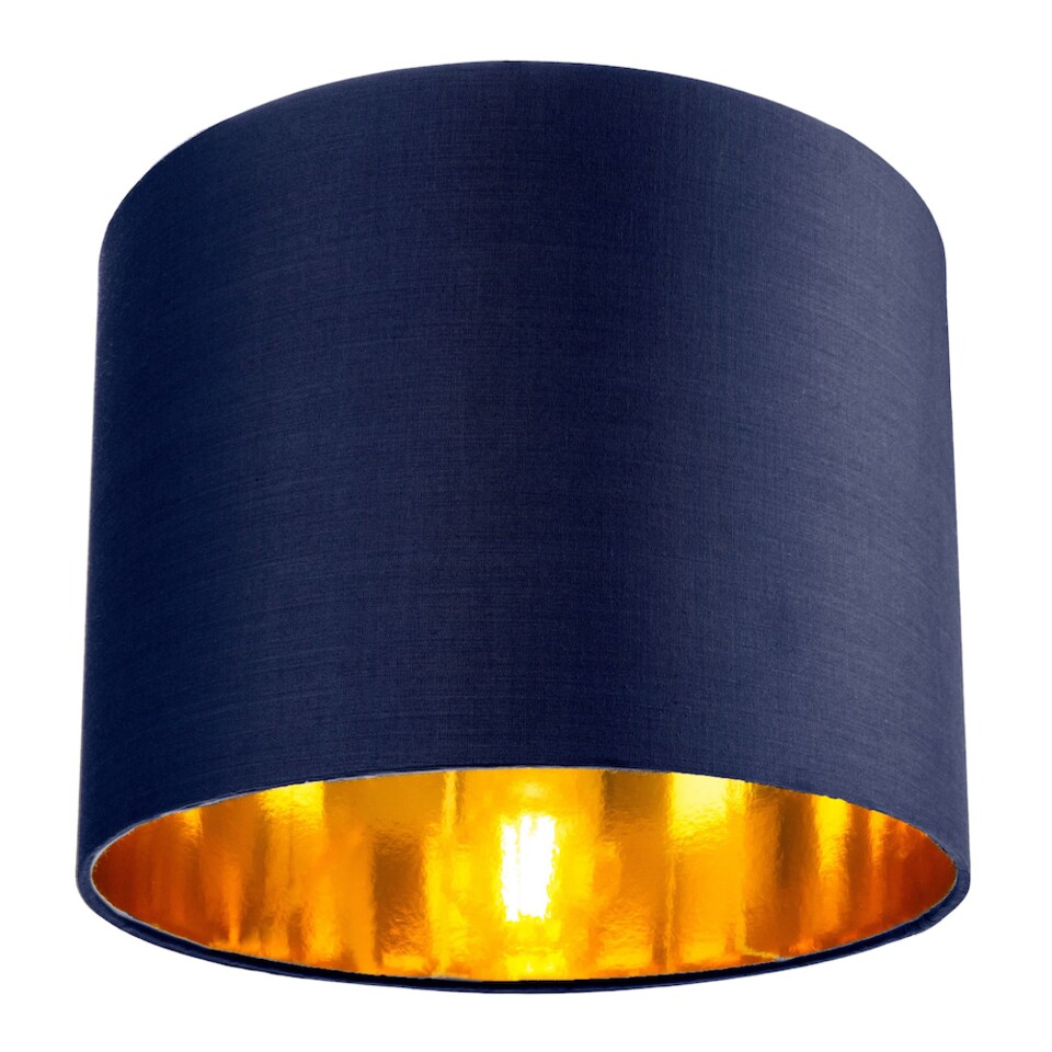 image 1 of Contemporary Blue Cotton 10 Table/Pendant Lamp Shade with Shiny Copper Inner | Blue