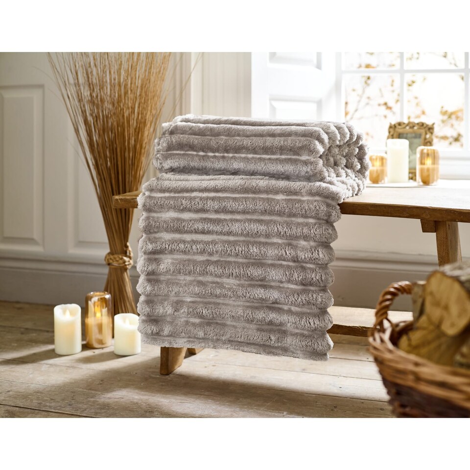 Deep Throw Toy Luxury Soft Ribbed Throw Blanket 140x180cm Houghton - Tesco Groceries