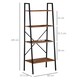image 5 of HOMCOM Ladder Shelf, Bookshelf, 4-Tier Industrial Storage Rack for Living Room, Bedroom, Kitchen, Rustic Brown and Black