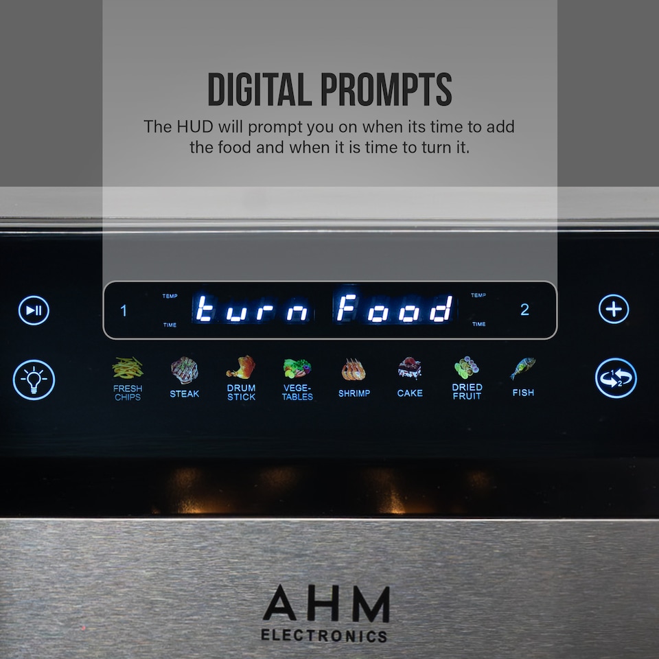 image 1 of AHM Electronics Air Fryer - 10L Multi Basket with Dual Cook, 3 in 1 Basket Combination, 8 Cooking Presets, Large Viewing Window,