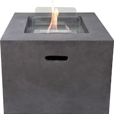 Field & Flame Cassia Bio Ethanol Fire Pit in Dark Concrete Grey