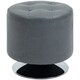 image 1 of HOMCOM 360° Swivel Foot Stool PU Footstool with Thick Padding, Grey