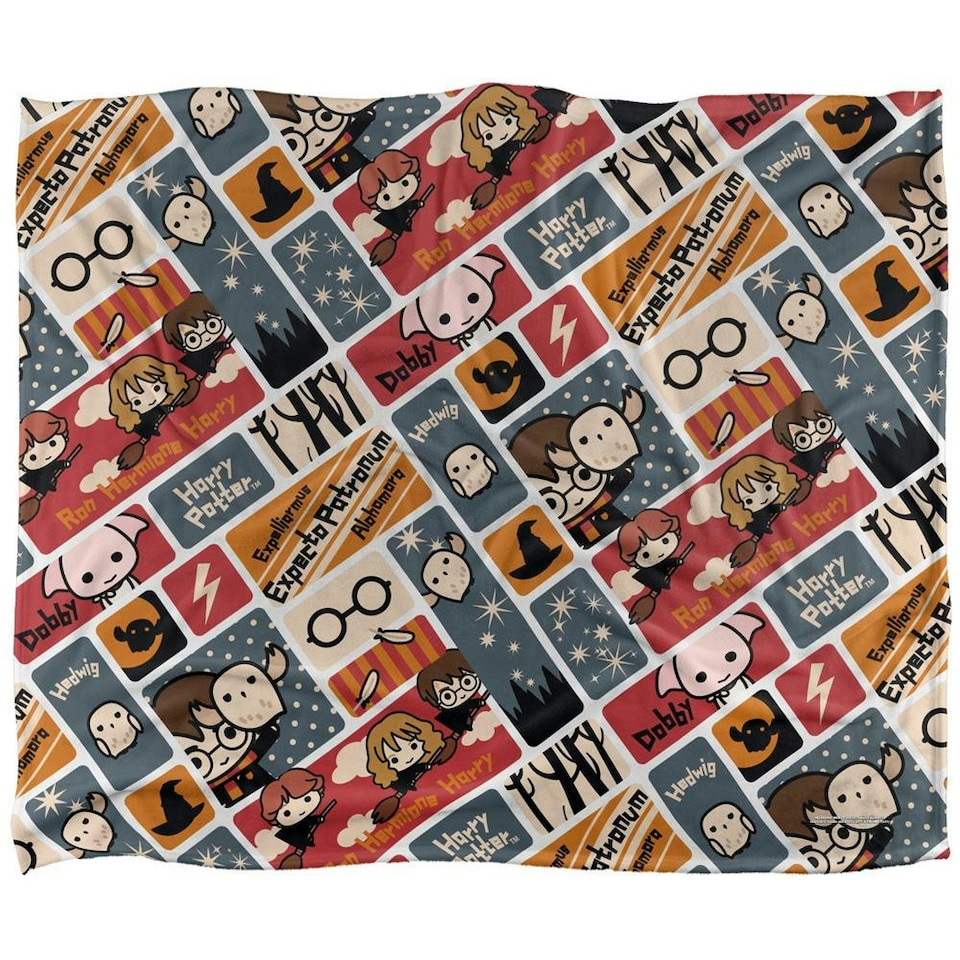 image 1 of Harry Potter Chibi Characters Blanket - Multicoloured - One Size