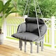 image 8 of Outsunny Hammock Chair, Boho Hanging Swing Chair with Cushion, Dark Grey 