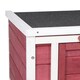 image 9 of PawHut Rabbit Hutch, Bunny Cage Outdoor Wooden House w/ Asphalt Roof, Red