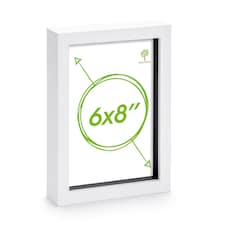 Nicola Spring A5 (6 x 8") Photo Frame - White - 3D Photo Frame Picture Frame Box Portrait Display Case (23.5 x 17cm)