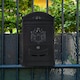 image 2 of Living and Home Antique Style Lockable Aluminum Letter Box -  Black | Black