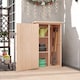 image 8 of Outsunny Wooden Garden Shed, Outdoor Storage Small Shed with 2 Shelves, Sloped Roof and Bolt Latch, Compact Utility Tool Cabinet Organiser for Yard Patio Garage, 75 x 56 x 115 cm, Natural