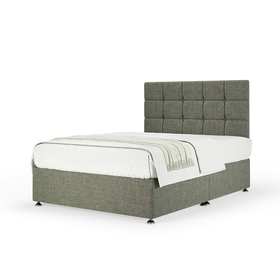 image 1 of Neptune Spring Slate Linen Divan Set And Pearl Headboard Small Single