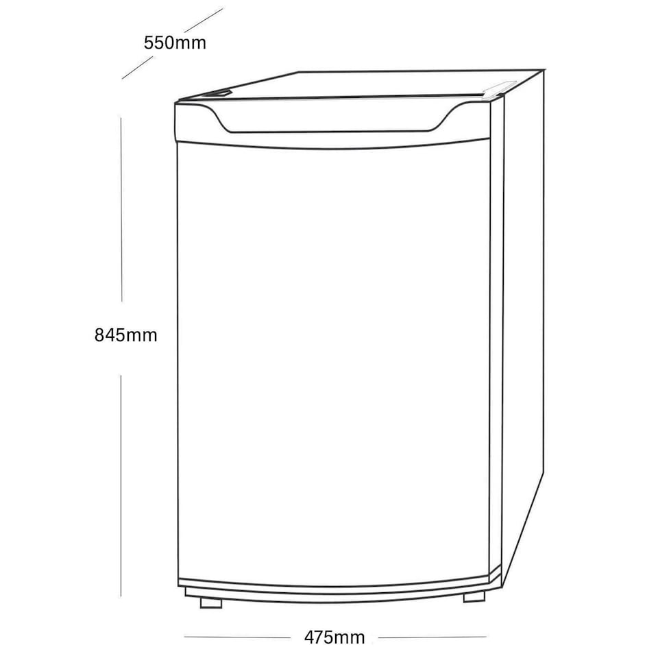 image 1 of SIA Freestanding Black Under Counter Fridge with Ice Box - LFIBL/E