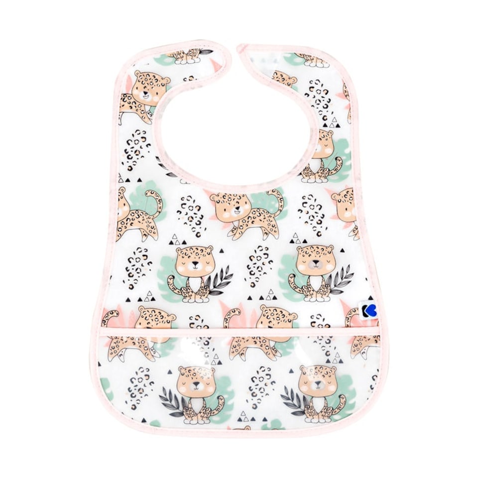 image 1 of Kikka Boo Eva Terry Bib With Catcher Savanna Pink 3Pk