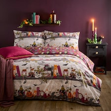 furn. Witchy Tales Printed Reversible King Size Duvet Set Multi | King