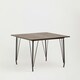 image 3 of Interiors by Premier Black Metal and Elm Wood Table, Large Square Table, Outdoor Dining Table for Lawn, Patio