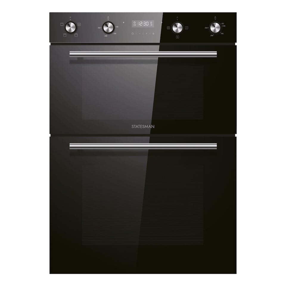 image 1 of Statesman BDM373BL Built-In Double Oven, 3 Cooking Functions, LED Display, 35/70L, Black
