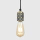 image 1 of ValueLights Casco Low-Hanging Lampholder Brushed Gold Pendant Light and E27 Pear LED 4W Warm White 2700K Bulb