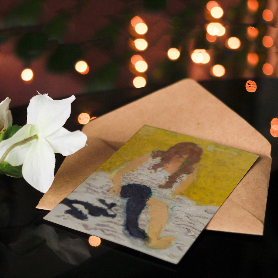 image 1 of Pierre Bonnard Art Card Woman Putting on Her Stockings