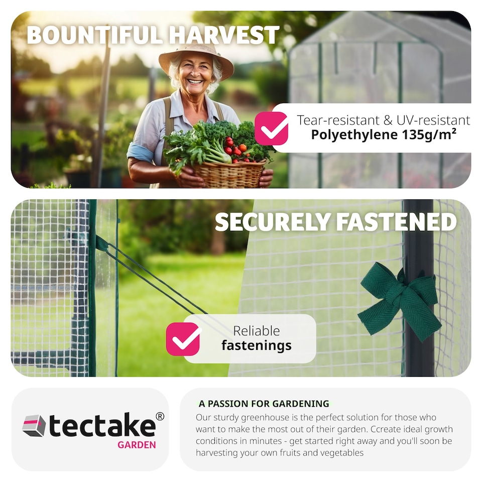 image 1 of Greenhouse - 4 shelf levels, tarpaulin cover, 186 x 120 x 190 cm