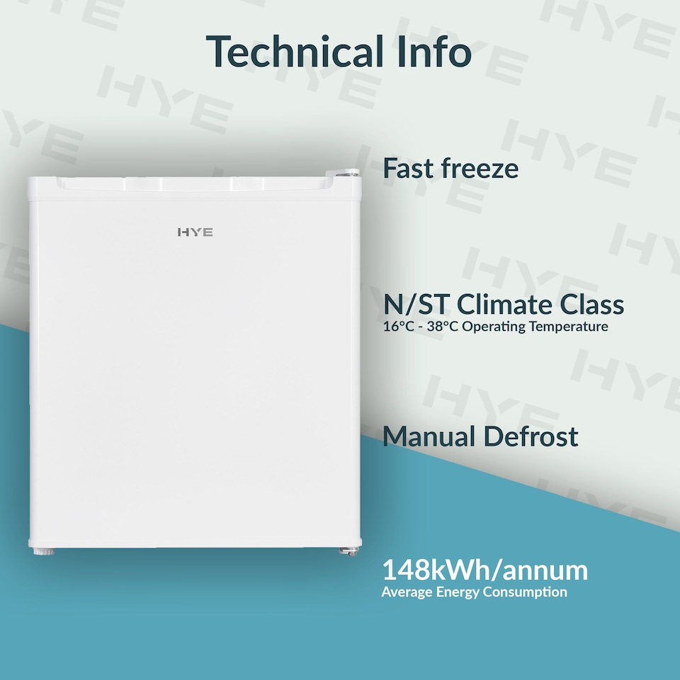 image 1 of HYE Small Mini Freezer Table Top, 34L, White - RF01MBFR34W01