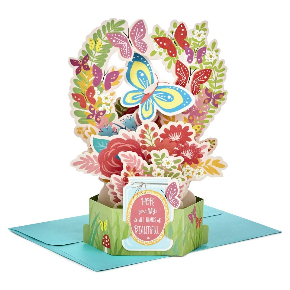image 1 of Paper Wonder Pop Up Birthday Card 'Butterfly Bouquet'