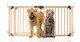 image 1 of Bettacare Wooden Multi Panel Flexible Pet Barrier, Natural Wood, up to 176cm Wide, Dog Barrier for Pets Dogs and Puppy Cream | Natural