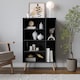 image 3 of Black 4-Drawer 2-Section Shelving Unit | Black | Black & Pine | 1