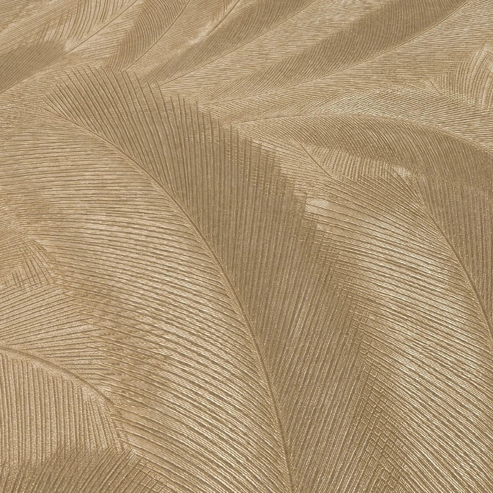 image 1 of Textured Fern Wallpaper in Gold | Gold | Gold | 53cm x 10m