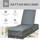 image 3 of Outsunny Patio Rattan Chaise Lounge Garden Pool Wicker Sun Lounger