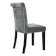 image 4 of Living and Home Velvet Dining Chair with Nailhead Trim - Light Grey