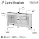 image 3 of Large White Wooden Slatted Grill Radiator Cover MDF Cabinet