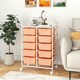 image 5 of COSTWAY 10 Drawers Storage Rolling Cart w/Universal Wheel Peach