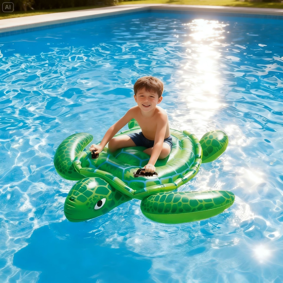 image 1 of Intex Turtle Pool Ride On - Green