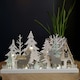 image 5 of 30cm Battery Operated Indoor Christmas Wooden Village & Reindeer Scene with Warm White LEDs