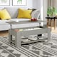 image 2 of Grey High Gloss Lift Top Storage Coffee Table Grey