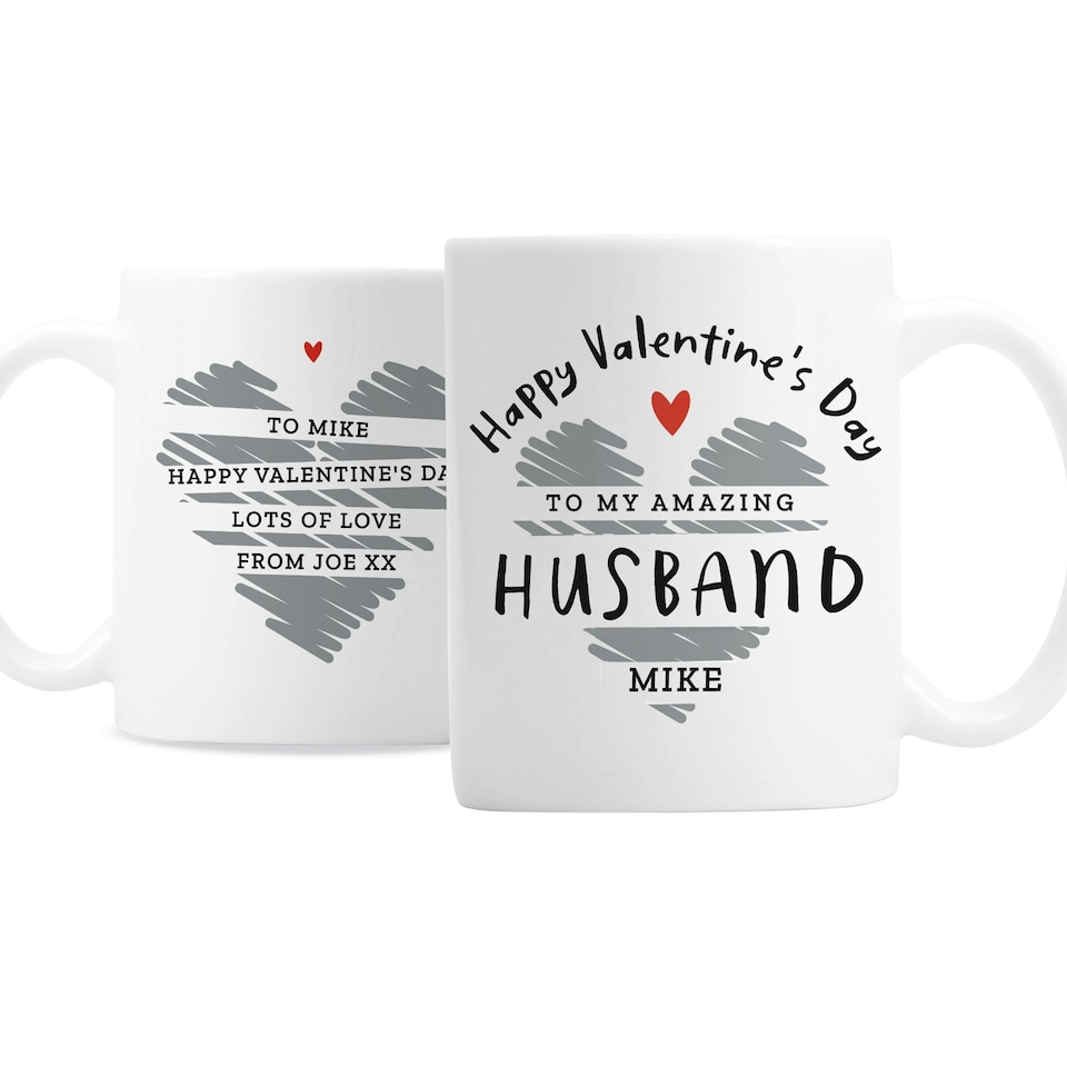 image 1 of Personalised Happy Valentine's Day Mug White