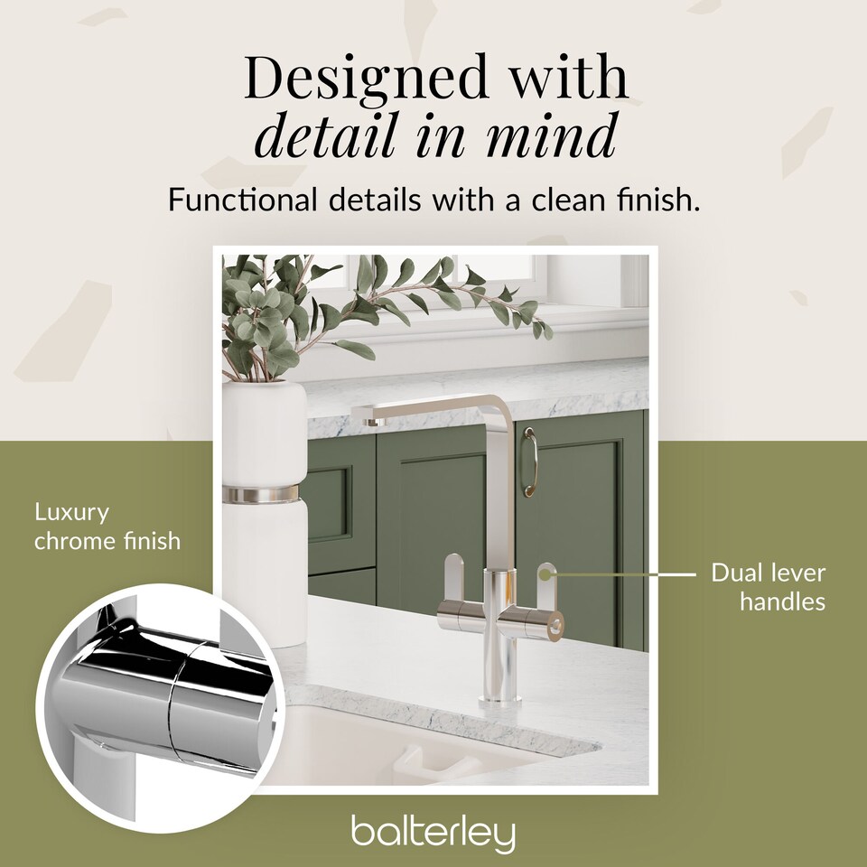 image 1 of Chara Kitchen Sink Mono Mixer Tap - Chrome Dual Lever Handles | Silver | Chrome | 1