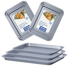 Pack of 3 Essential Easy to Clean Non-Stick (35cm, 31cm & 28cm) Oven Tray Set