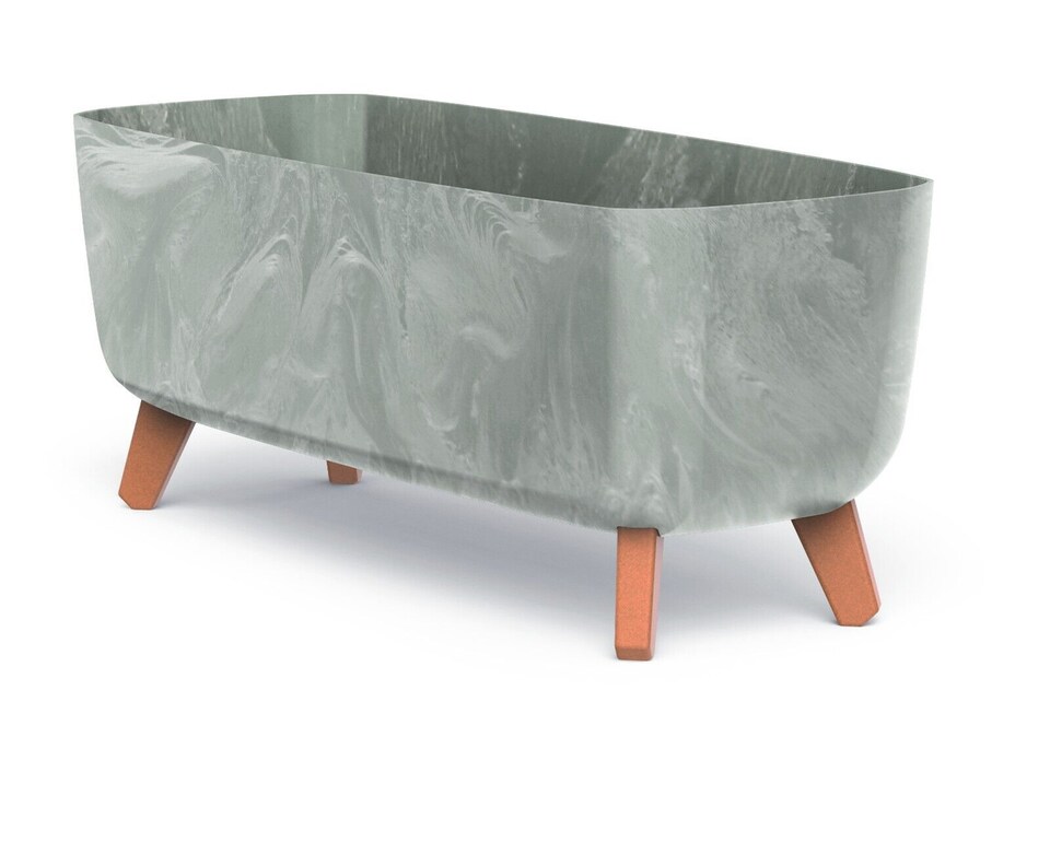 image 1 of 400mm Gracia Rectangle Case Flower Pot | Grey | 1