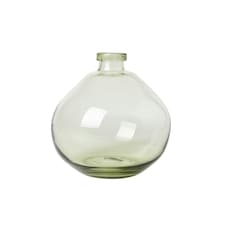BHS Recycled Round Glass Vase, Green