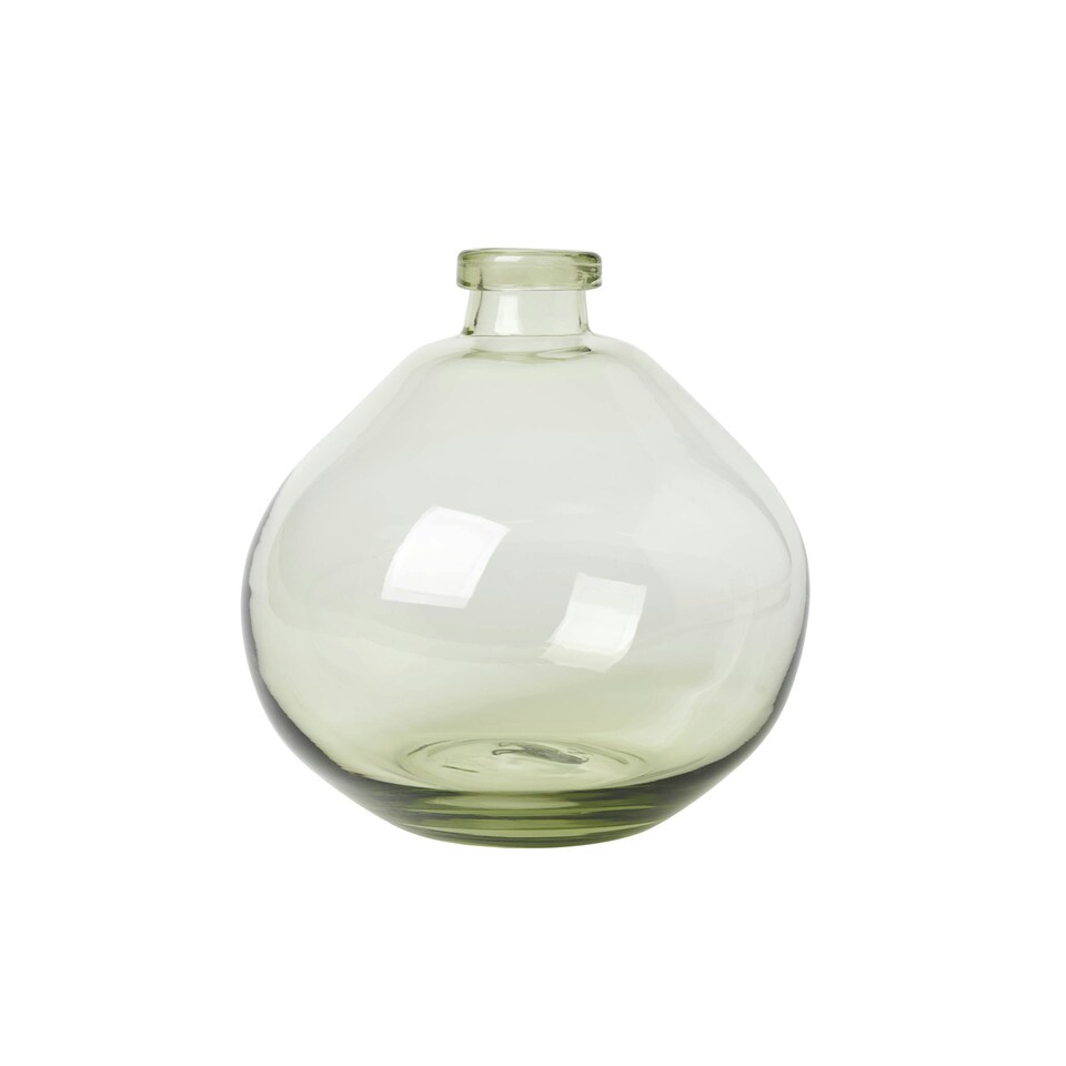 image 1 of BHS Recycled Round Glass Vase, Green