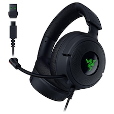 Kraken V4 X - Wired PC Gaming Headset (TriForce 40mm Drivers, Retractable Cardioid Mic, 7.1 Surround Sound, Chroma RGB, for PC - console & phones via USB-C) Black