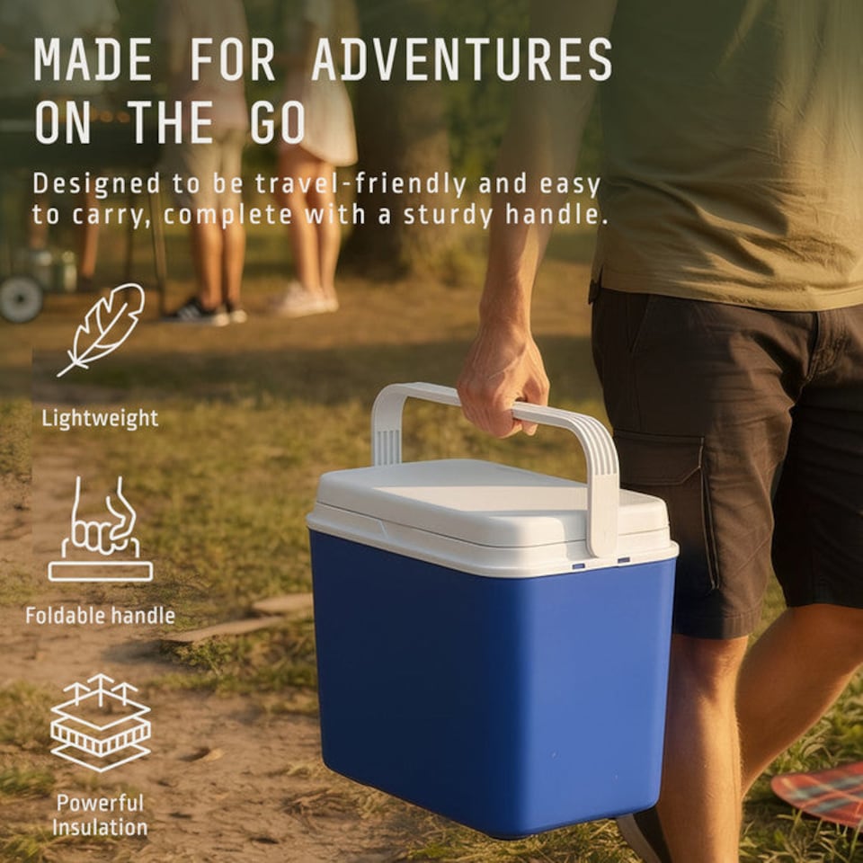 image 1 of Voyager Insulated Cool Box with Carry Handle and Secure Fitting Lid