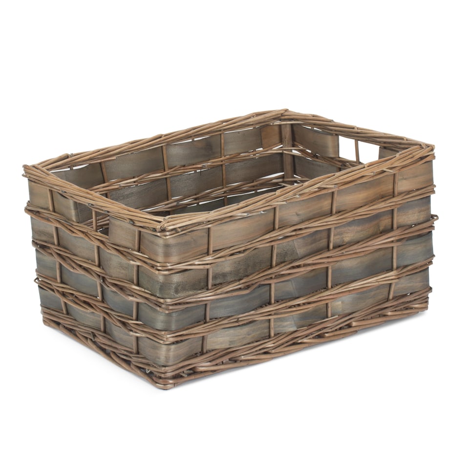 image 1 of Set of 4 Unlined Grey Scandi Storage Basket | Grey | Grey | Not provided