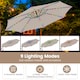 image 4 of COSTWAY 290 cm Solar Offset Hanging Sunshade Parasol Beige Cream
