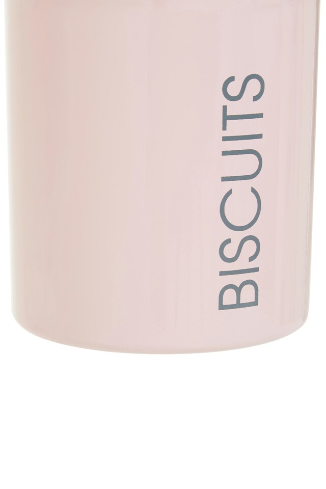 image 1 of Interiors By Premier Functional Design Light Pink Biscuit Canister, Chic Design Metal Canister, Durable Stainless Steel Canister