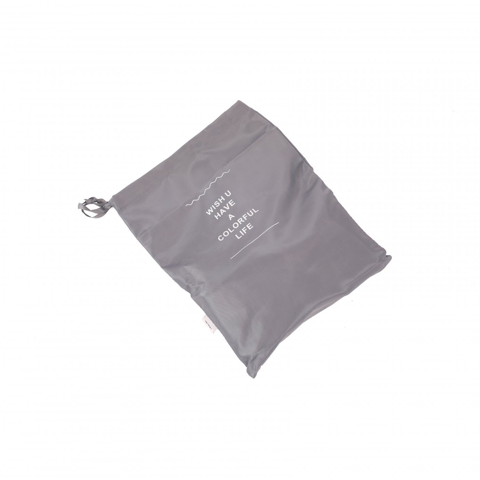 image 1 of Pack of 6 Waterproof Travel Luggage Organiser Packing Bags | Grey