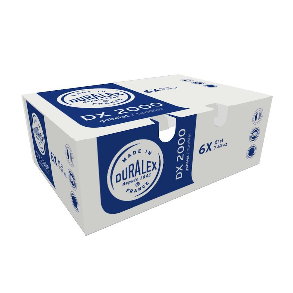 image 1 of Duralex Lys Tumbler Glasses - 210ml - Sapphire - Pack of 6 Blue