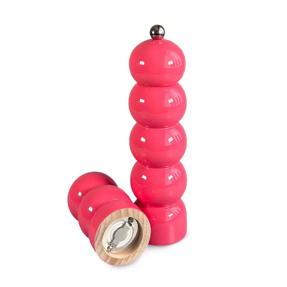 image 1 of Scandi Home Medium Bright Pink Wooden Pepper Mill Tableware