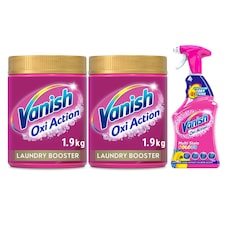 Vanish Oxi Action Laundry Booster Stain Remover Powder and Colour Spray Bundle