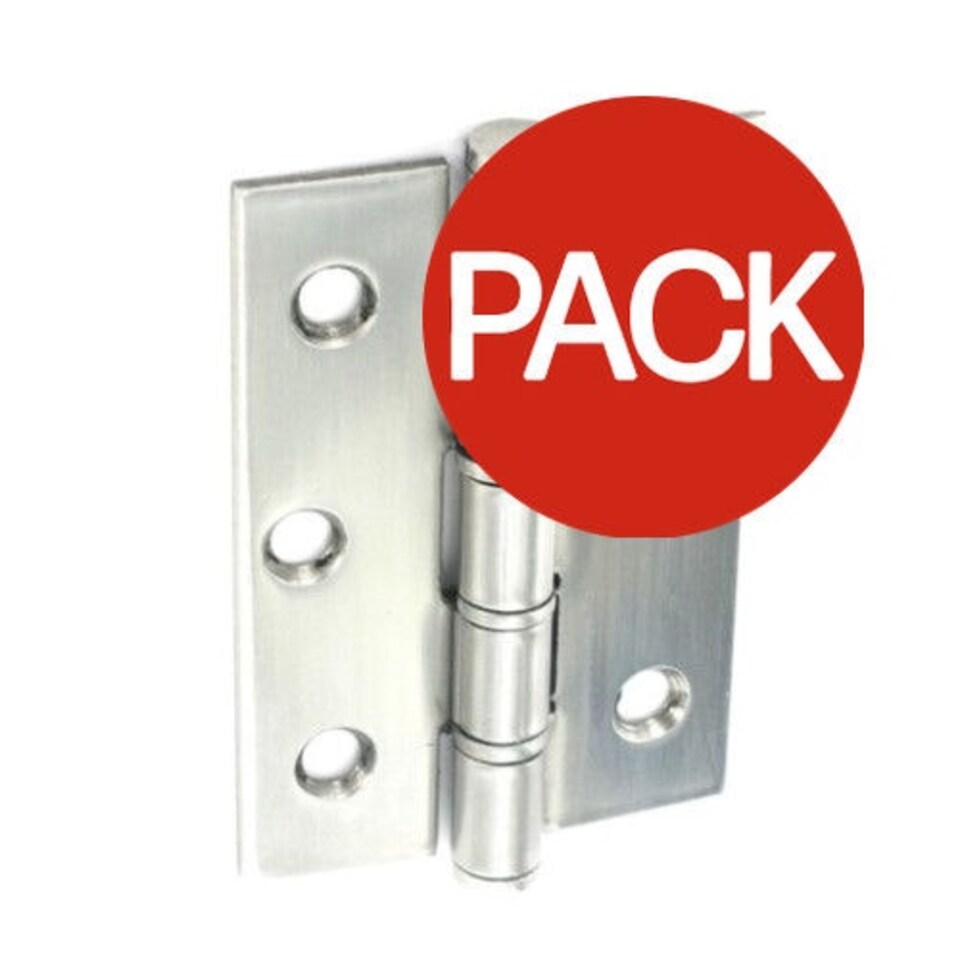 Securit Stainless Steel Hinge (Pack of 2) - Chrome - One Size