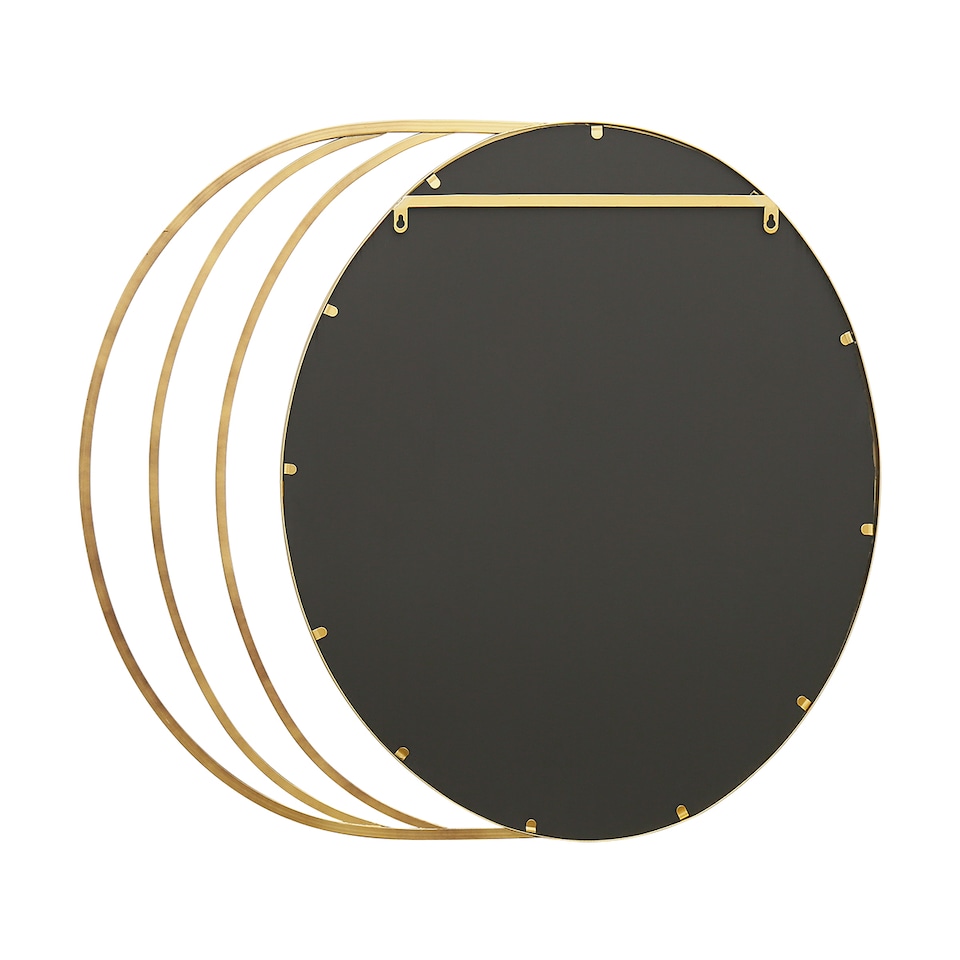 image 1 of Charles Bentley Prague Round Mirror Gold Coloured Weather Resistant Wall Mount